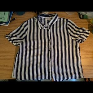 Striped button-down shirt